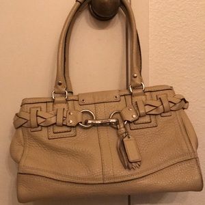 Coach Hamptons braided pebble leather handbag